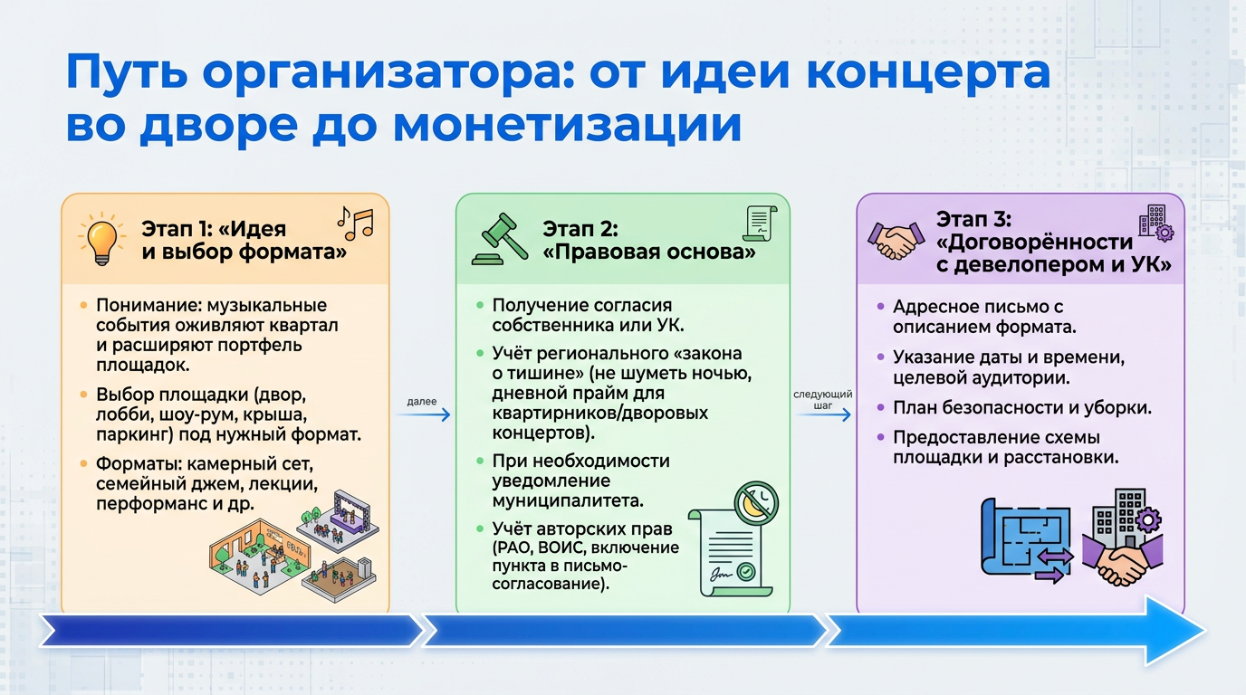 Путь организатора: от идеи концерта во дворе до монетизации
